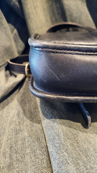 Vintage Coach Black Leather Crossbody