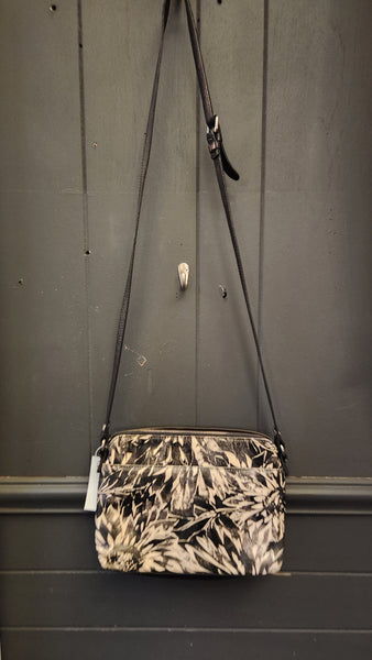 Patricia Nash Cross Body Black and White Leather Print Purse