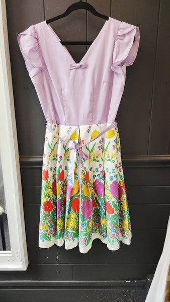 Vintage DeLoris Floral Cap Sleeve Dress