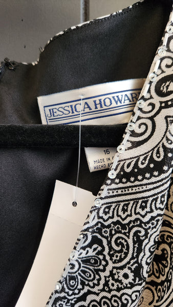 Jessica Howard Black and White Sleeveless Dress