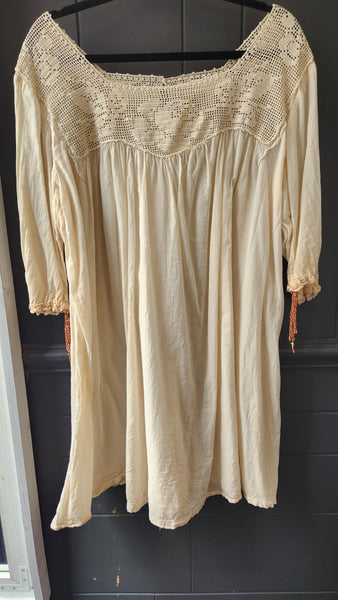 Magnolia Pearl Love Crochet Neckline Top