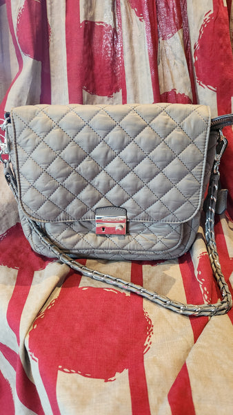Mz Wallace Quilted Taupe colored Purse