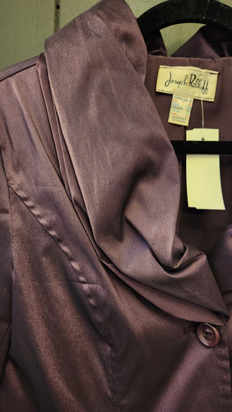 Joseph Ribkoff Double Collared Metallic Sheen Purple Blazer