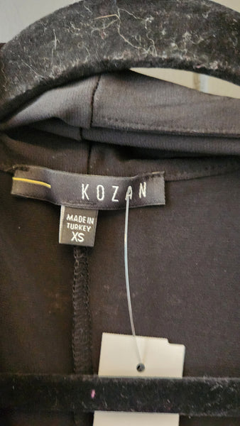 Kozan Sleeveless Faux Wrap Black Knit Dress