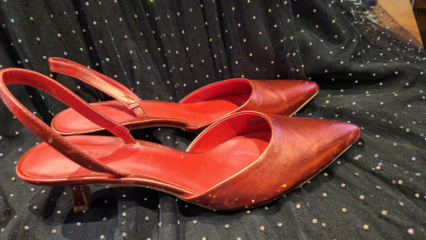 OPEN EDIT Cammie Slingback Pump In Red Salsa Metallic