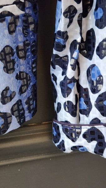 Clara S Blue Sparkle Leopard Print Blazer