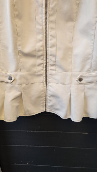 Baccini Faux White Leather Jacket