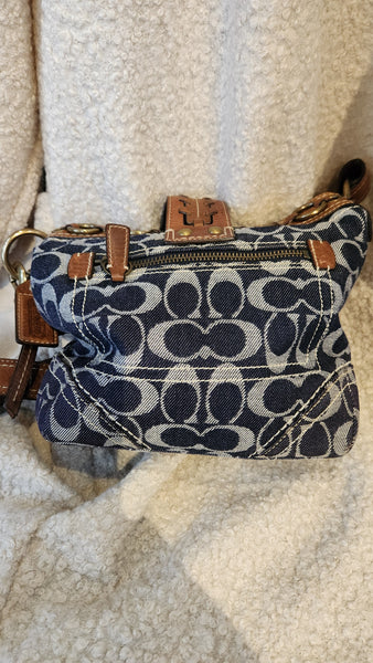 Coach Limited Edition Vachetta Vintage Denim and Brown Leather Purse