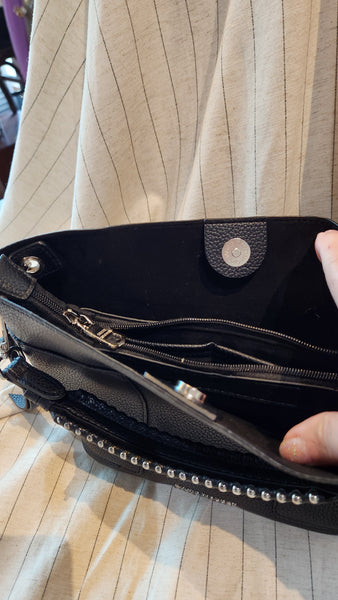 Steve Madden Black Leather Shoulder Purse
