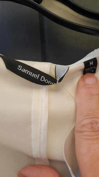 Sanuel Dong White Ruched Parachute type fabric Coat