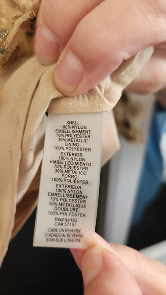 Calvin Klein 3/4 bell sleeve Gold Medallions Top