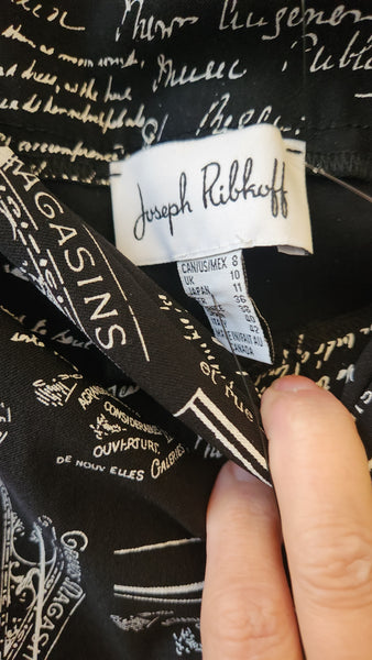 Joseph Ribkoff Black Pants with White Writing