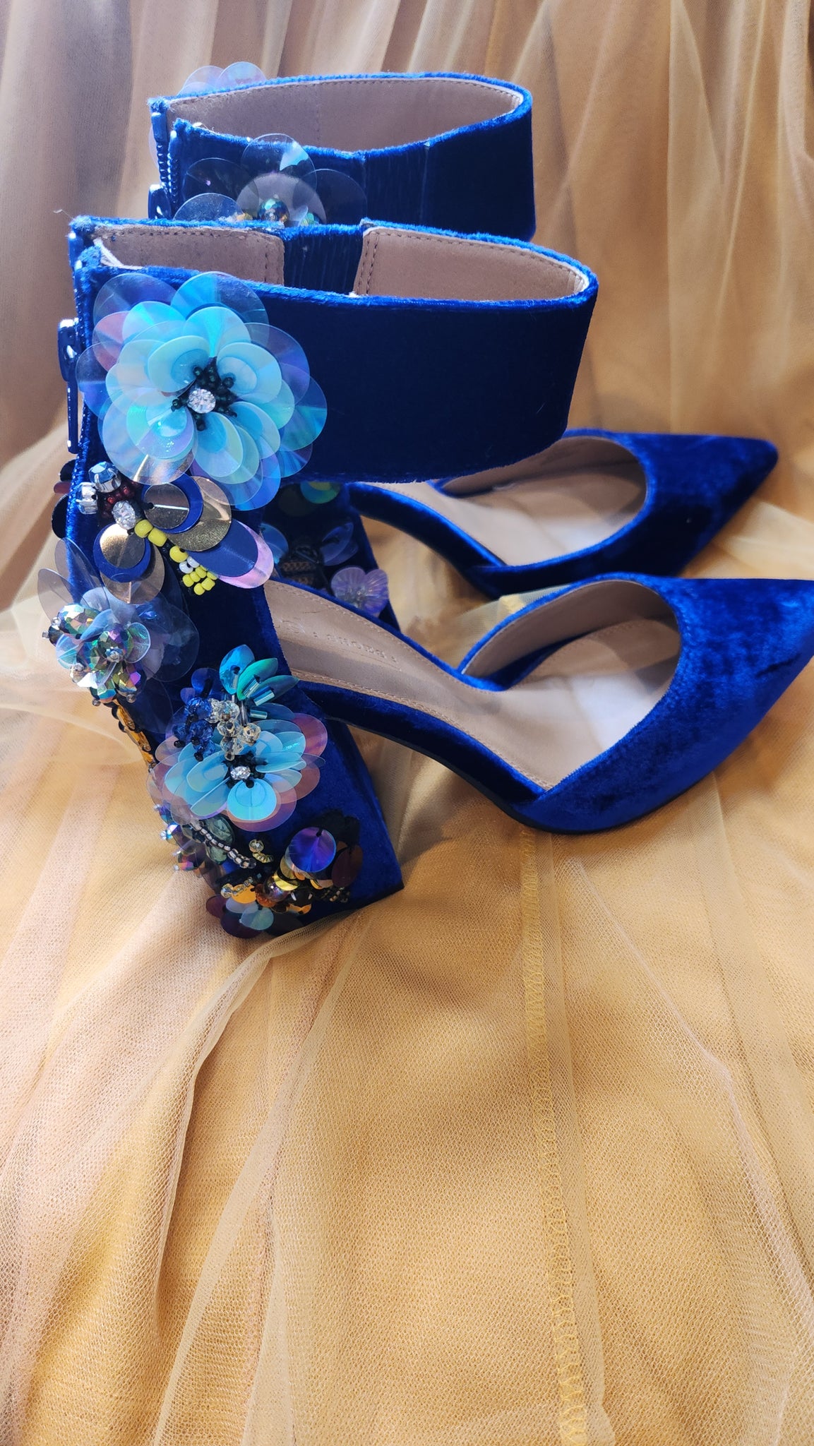 Asos Blue Velvet Heels