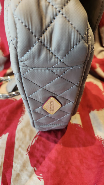 Mz Wallace Quilted Taupe colored Purse