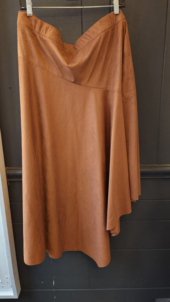 Soft Surroundings buttery-soft Deer Brown faux suede skirt