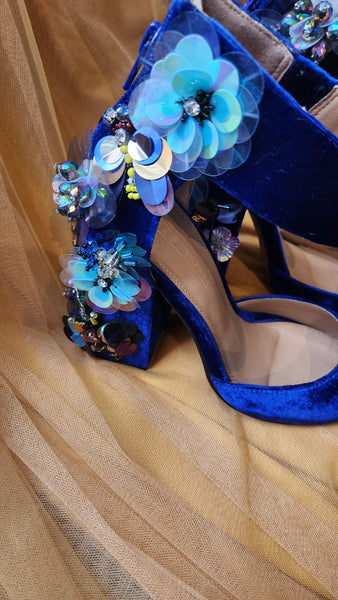 Asos Blue Velvet Heels