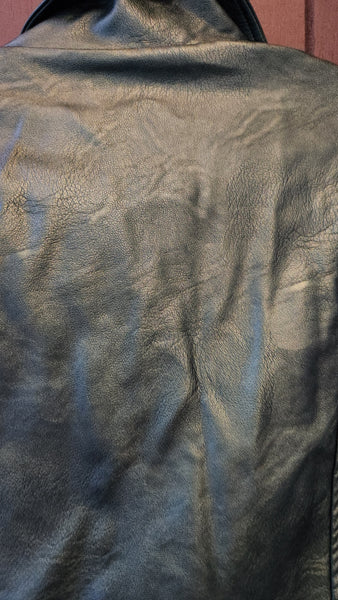 Joseph Ribkoff Metallic Teal  Faux Leather Jacket