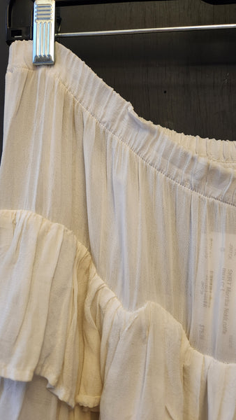 Marrika Nakk Cream Tiered Ruffle Long Skirt