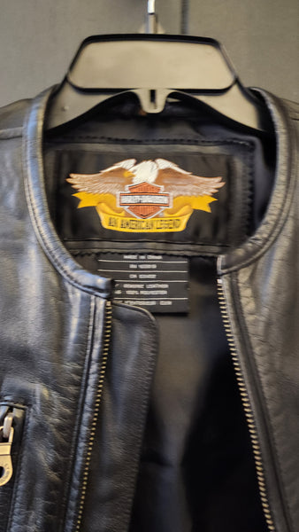 Harley Davidson Black Leather Motorcycle Jacket