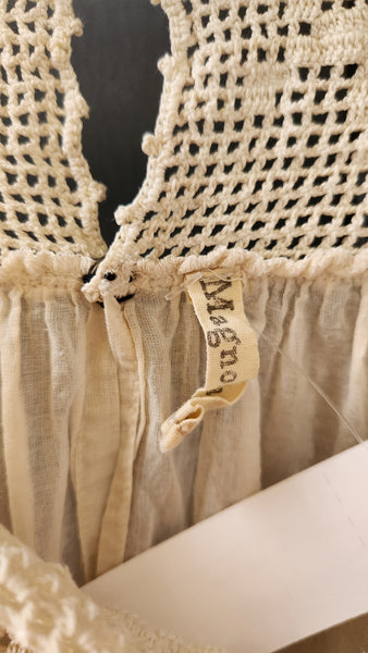 Magnolia Pearl Love Crochet Neckline Top