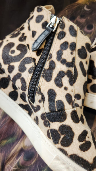 Paolo Leopard Wedge Tennis Shoe