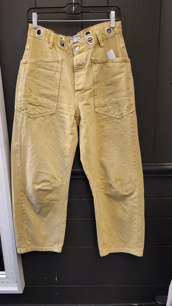 Free People Gold Tan Cargo Pants