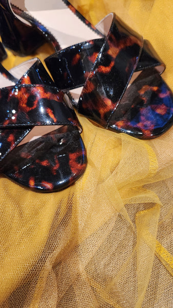 J Crew Chunky Tortoise block heel sandals