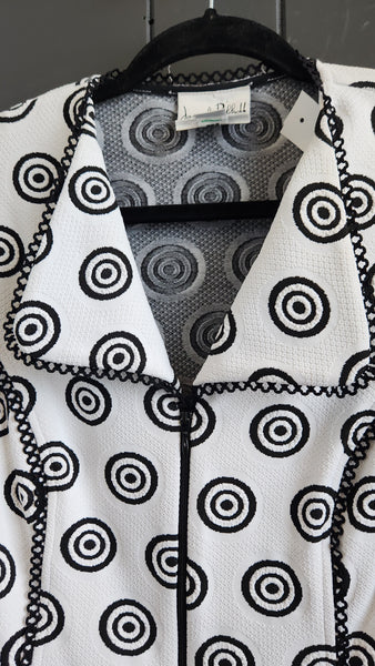 Joesph Ribkoff Black and White Bullseye Blazer