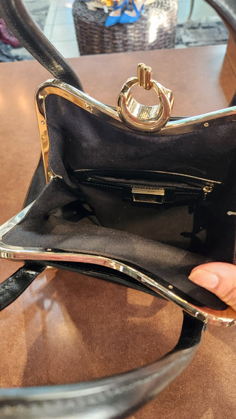 Cromia Italian Black Leather Bag