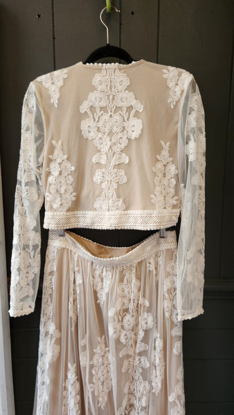 Altar'd State Cream Lace Crop Top