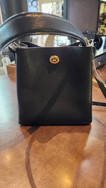 Coach Black Leather Charlie Mini Bucket Bag