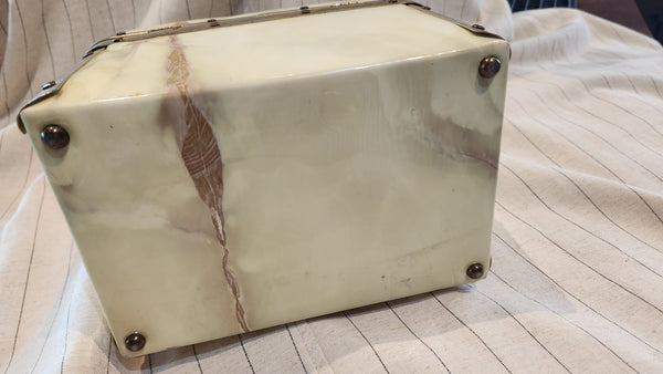 Vintage Lisette  Marble Print Train Case Purse