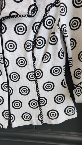 Joesph Ribkoff Black and White Bullseye Blazer