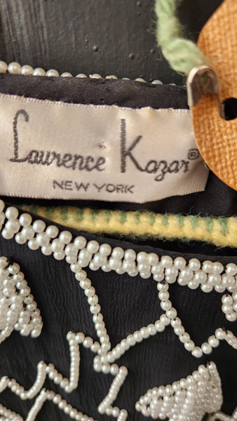 Laurence Kazar Vintage pearl beaded top