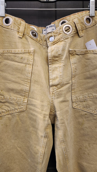 Free People Gold Tan Cargo Pants
