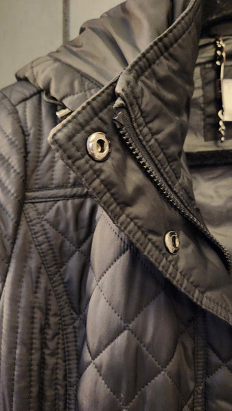 Laundry Quilted Black Jacket with Removeable Hood