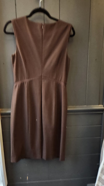 Antonio Melani Sleeveless Brown Shift Dress
