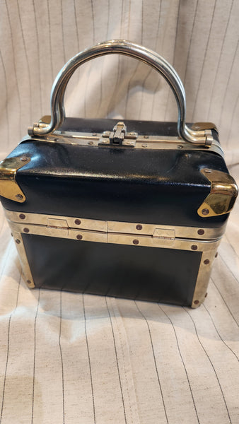 Vintage Debill Black Train Case Purse