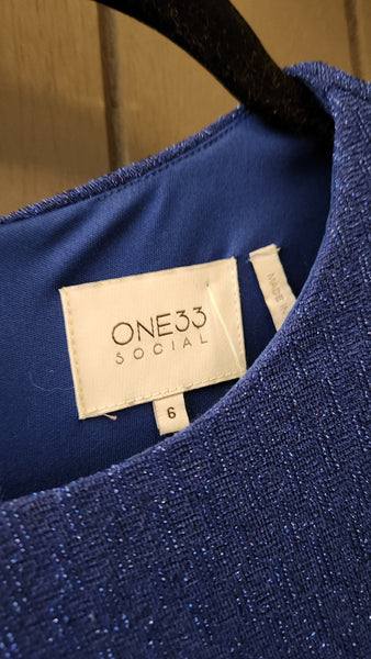 One 33 Cobalt Blue Sparkle Dress