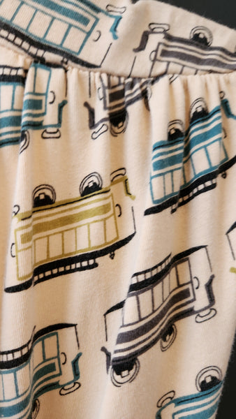 Effie's Heart Sleeveless Wrap Dress with Vintage Train Car Pattern