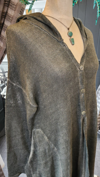 Grizas Linen and Cotton Hoodie Cardigan