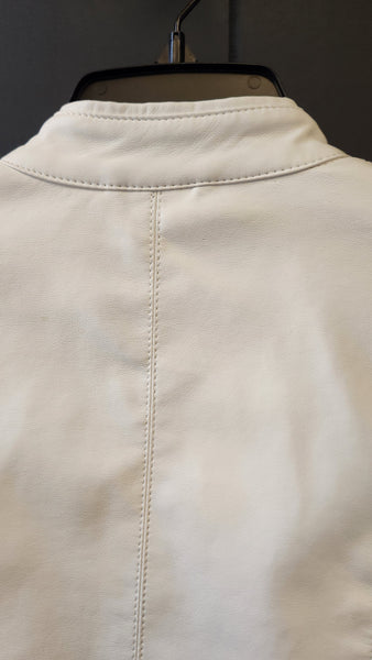 Baccini Faux White Leather Jacket