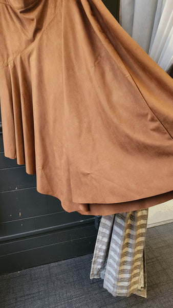Soft Surroundings buttery-soft Deer Brown faux suede skirt