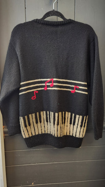 Vintage Hatlean de Monchy Wool Piano Keys Sweater