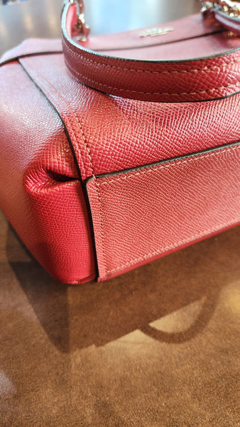 Coach Mini Red Burgandy Brook Carryall Satchel