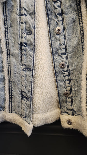 Johnathon Simkhai Fleeced Lined Denim Jacket