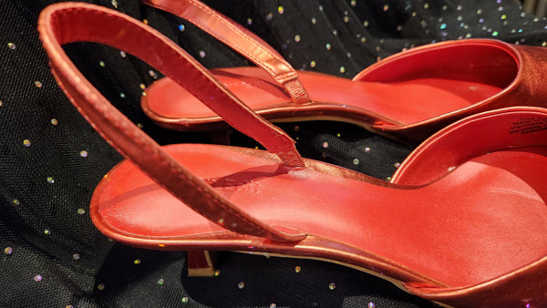 OPEN EDIT Cammie Slingback Pump In Red Salsa Metallic
