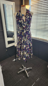 Lauren Floral Print Sleeveless Wrap Dress