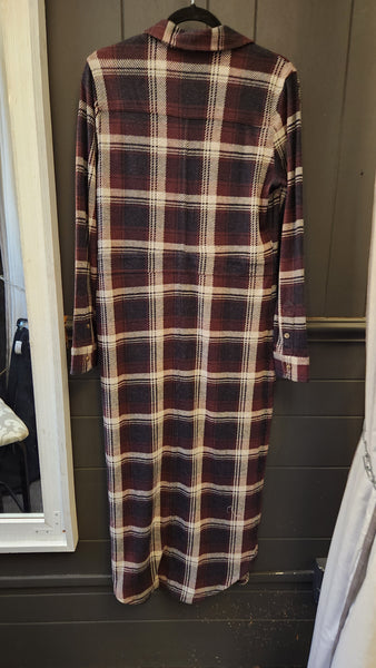 Faherty Long Sleeve Plaid Maxi Dress