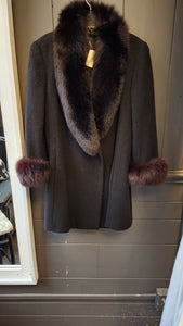 Vintage Searle Cashmere and Fox Trimmed Coat